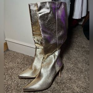 JustFab Metallic Boots